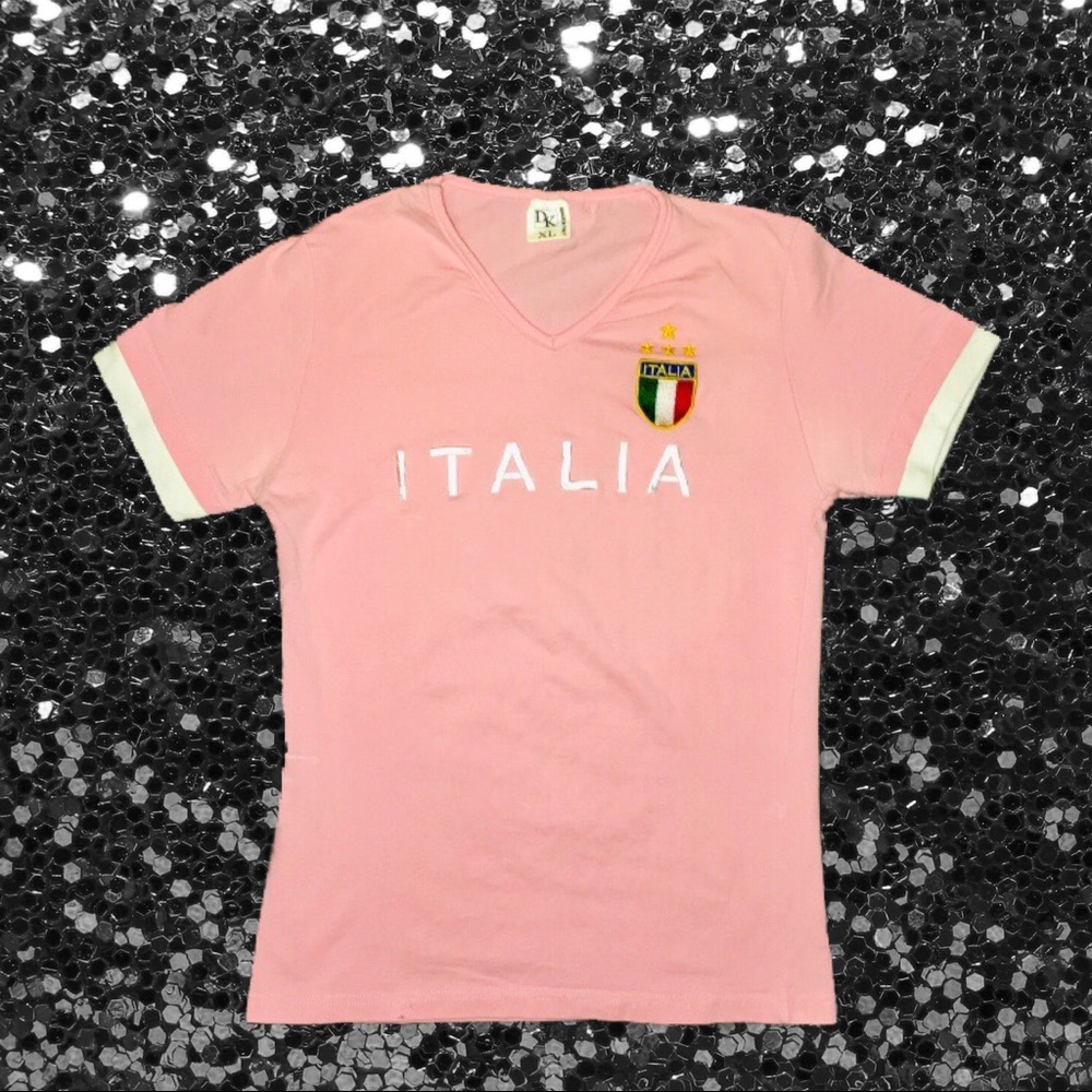 Pink Embroidered Italy T-shirt